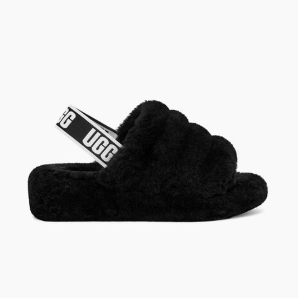 NEW UGG Fluff Yea Black Slipper Size 6